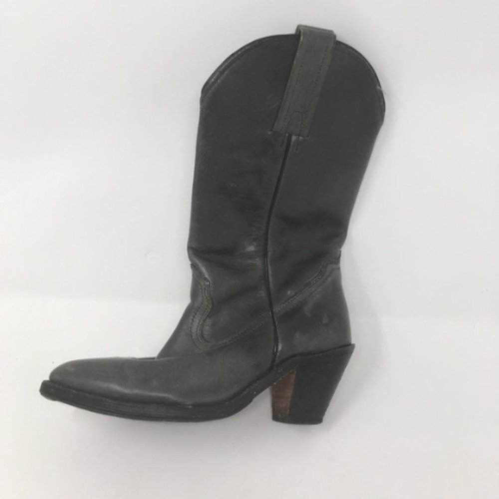 FRYE DARK GREEN LEATHER COWBOY BOOTS 7.5B